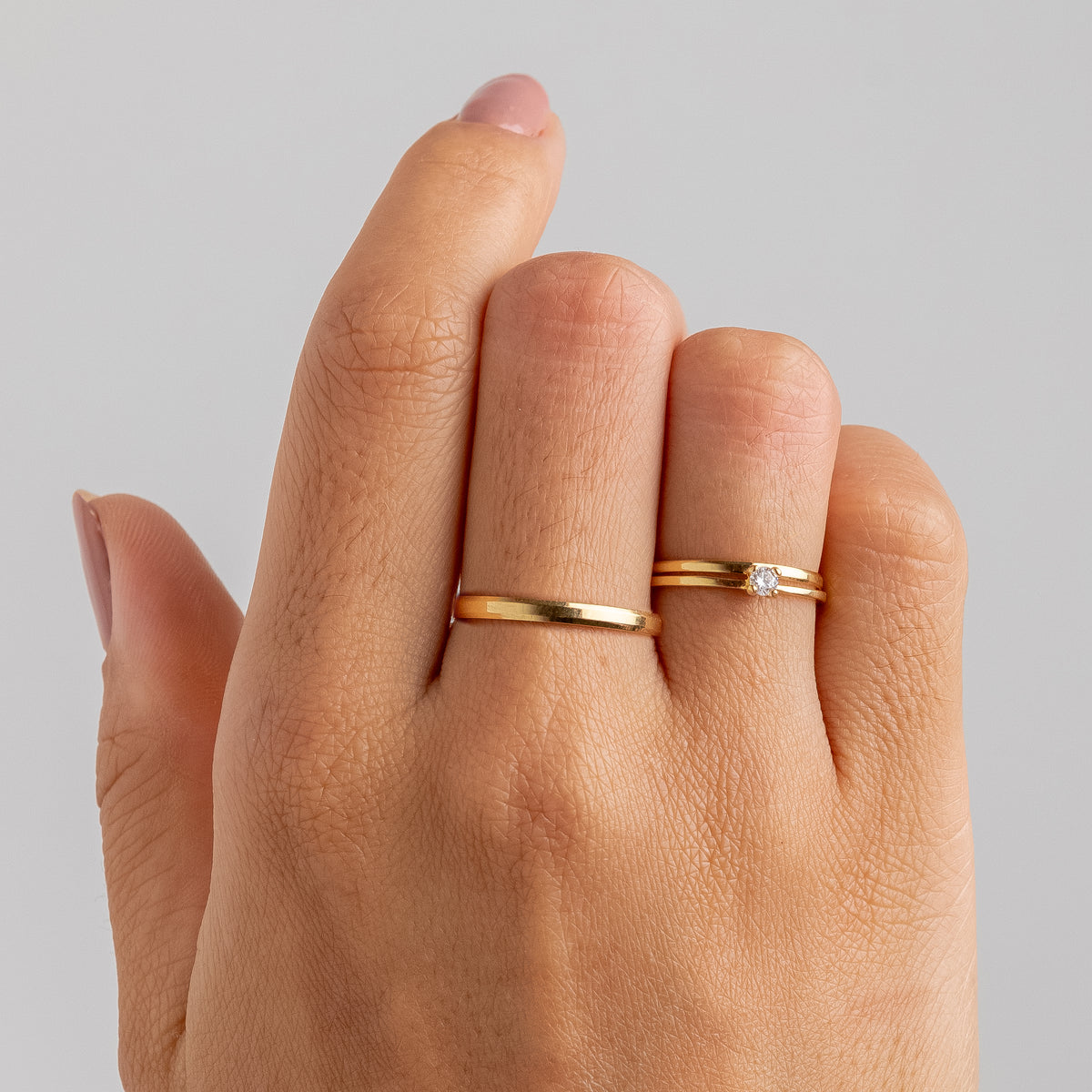 Alianças de Casamento Italian Ouro 18K 1.5mm e 2mm + Anel Brinde