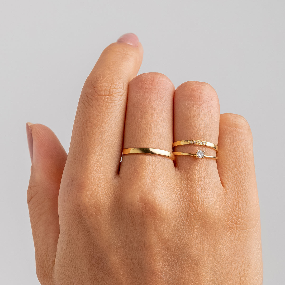 Alianças de Casamento Santorini Ouro 10K 2mm + Anel Brinde