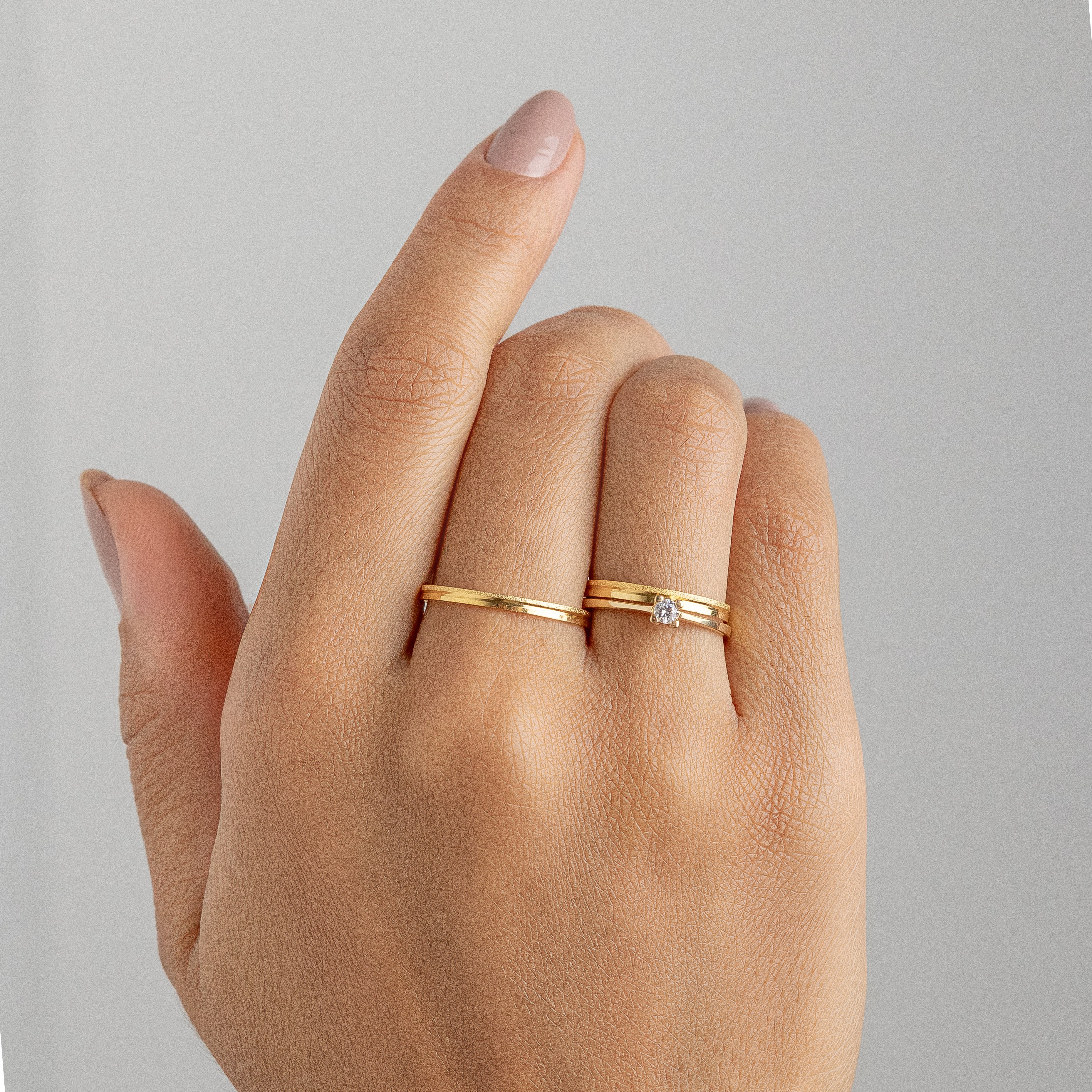 Alianças de Casamento Destiny Ouro 10K 2mm + Anel Brinde