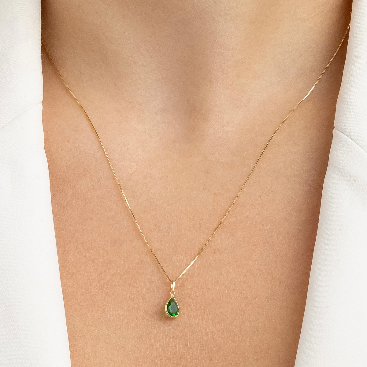 Colar Angelin Esmerald em Ouro 18K com Zircônias 45cm