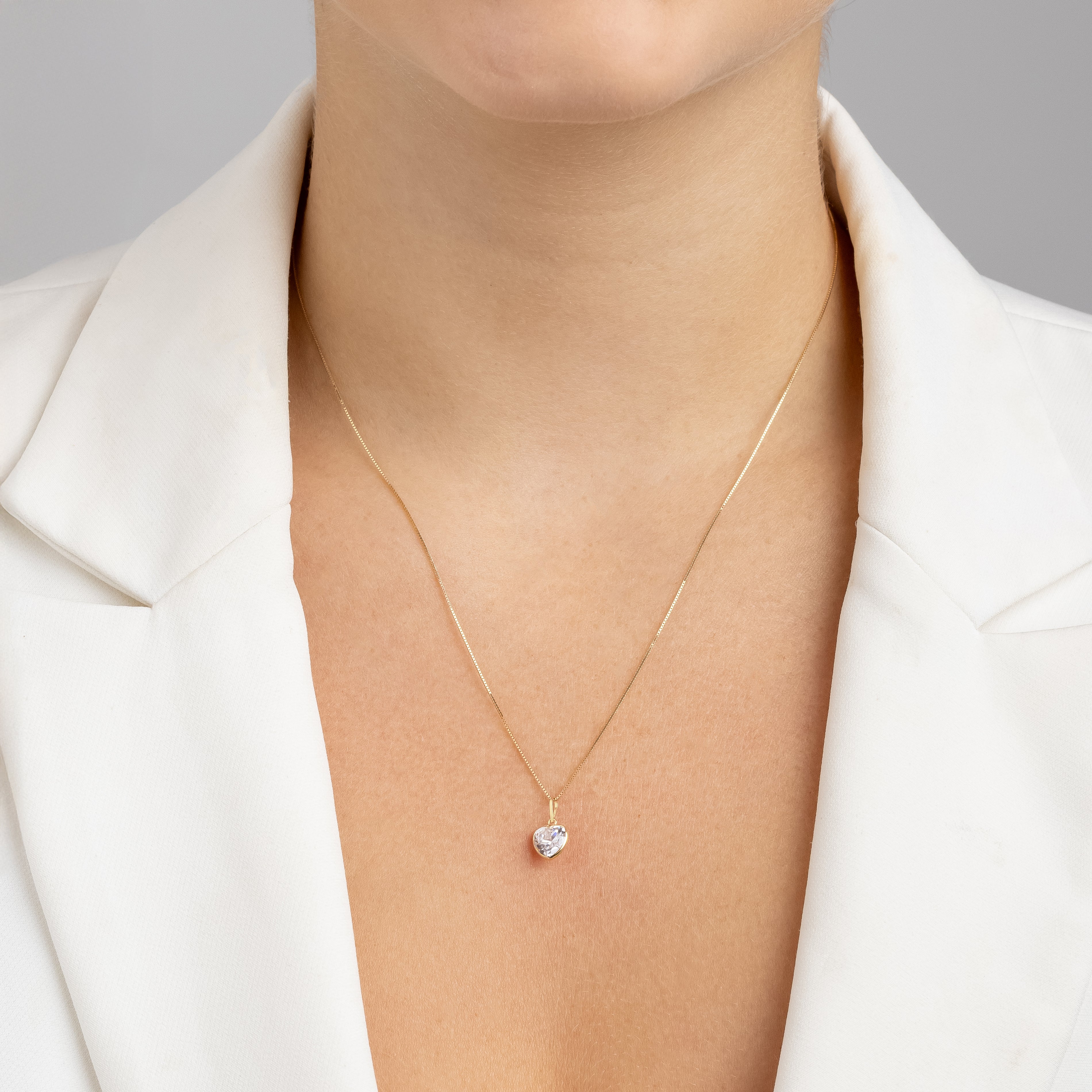 Colar Life Cristal em Ouro 18K com Zircônias 45cm