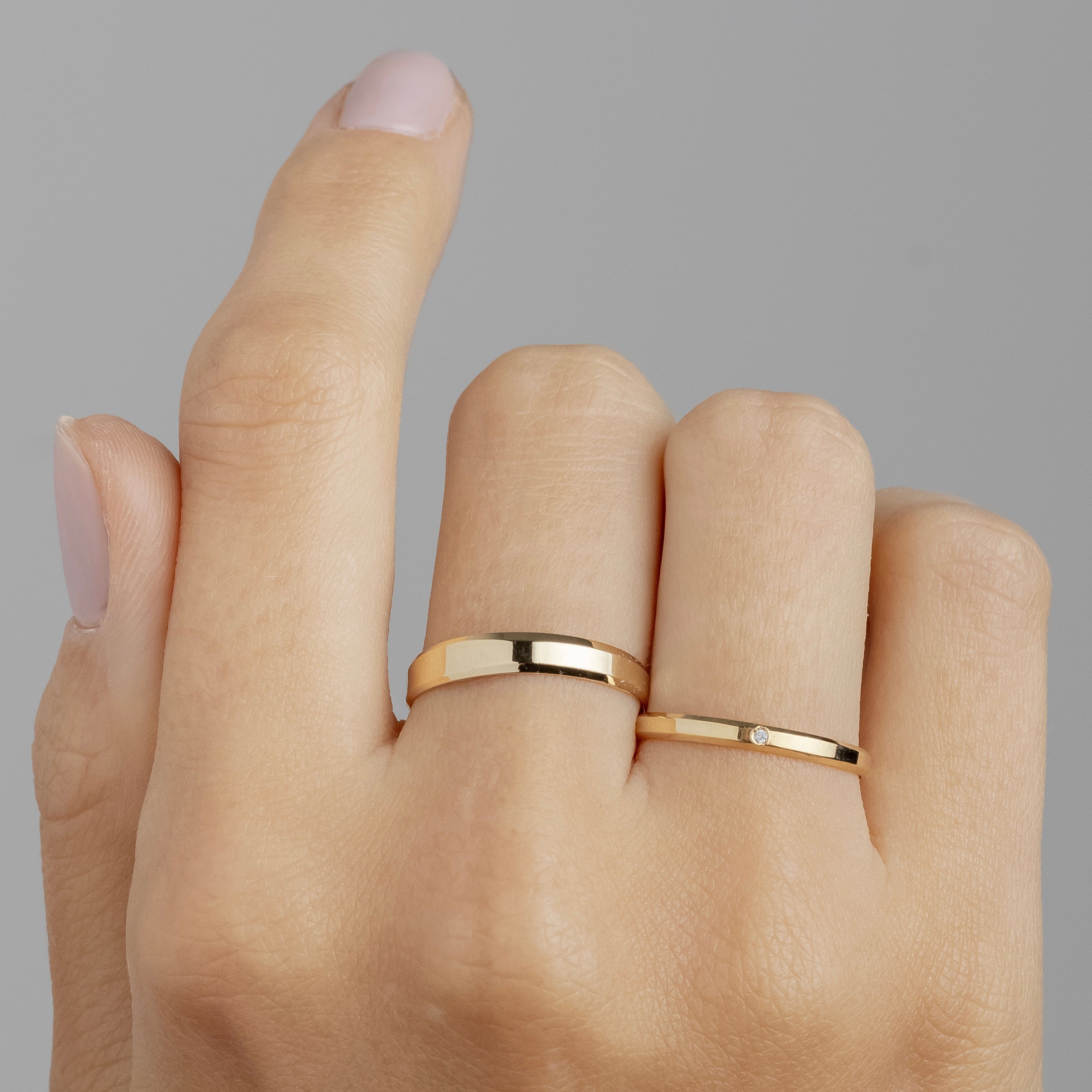 Alianças de Casamento Italian Ouro 10K 2mm/3mm + Anel Brinde