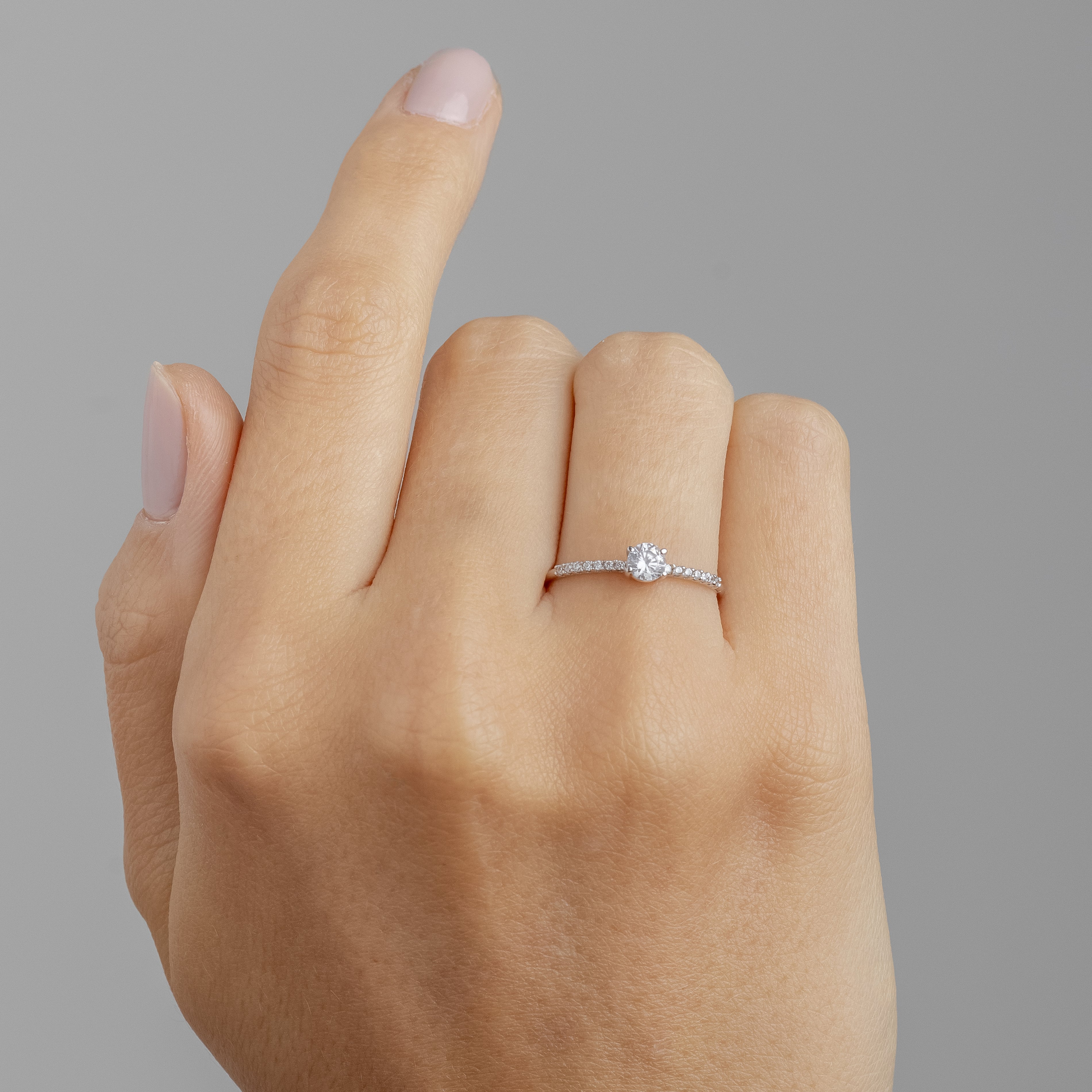 Anel Solitário Diamond Ouro Branco 18K