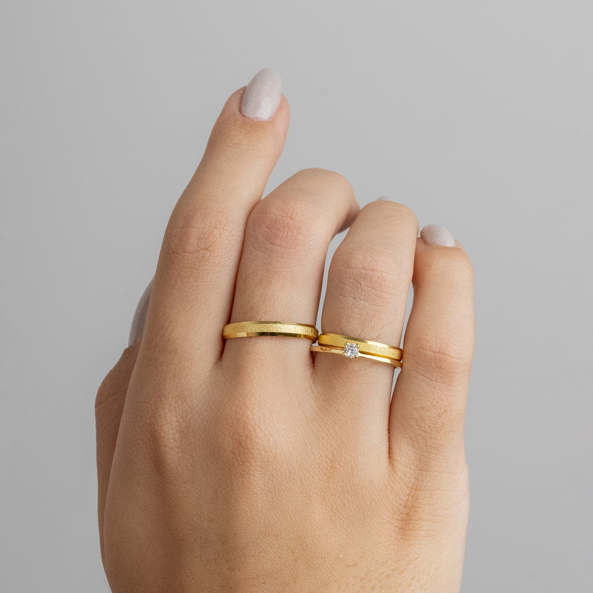 Alianças de Casamento Celestia Ouro 18K 3mm + Anel Brinde