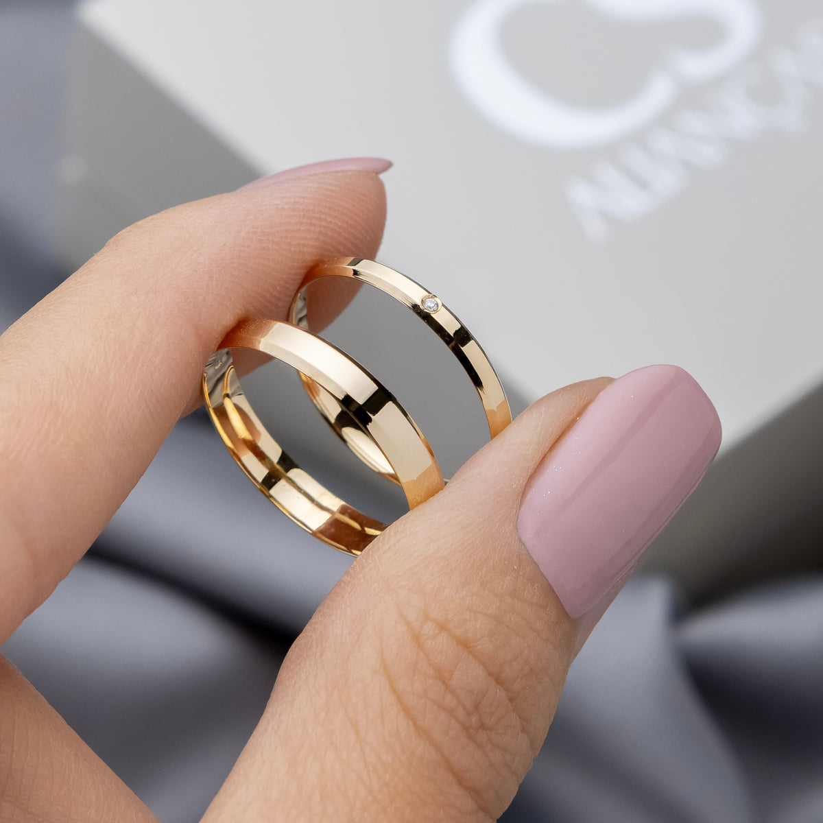 Alianças de Casamento Italian Ouro 10K 2mm/3mm + Anel Brinde