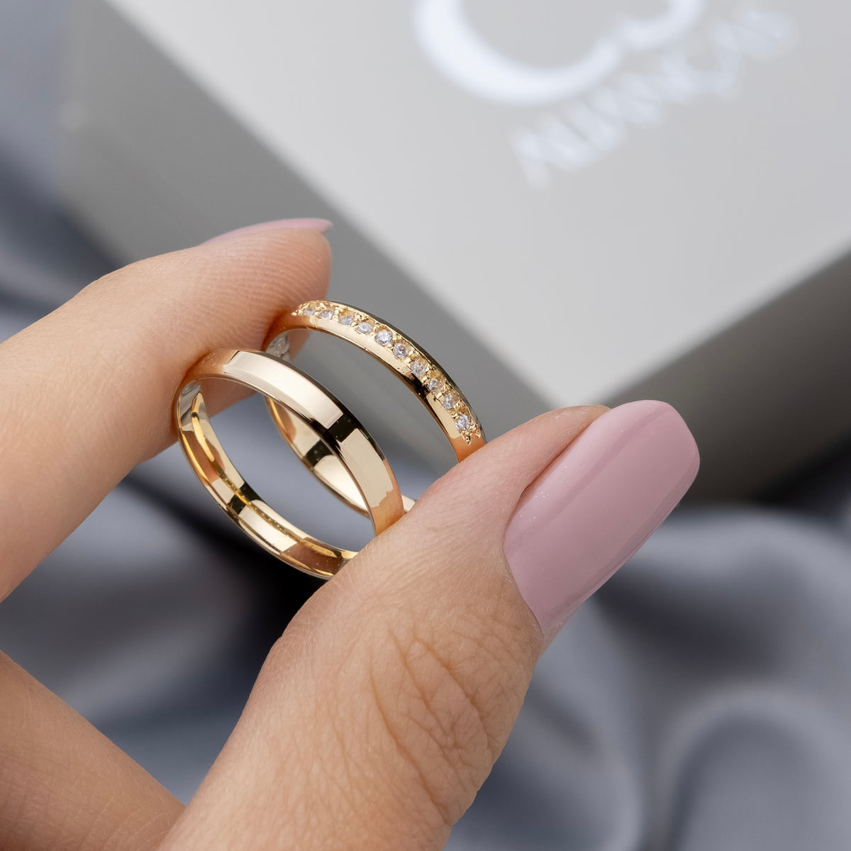 Alianças de Casamento Angel Ouro 10K 3mm + Anel Brinde