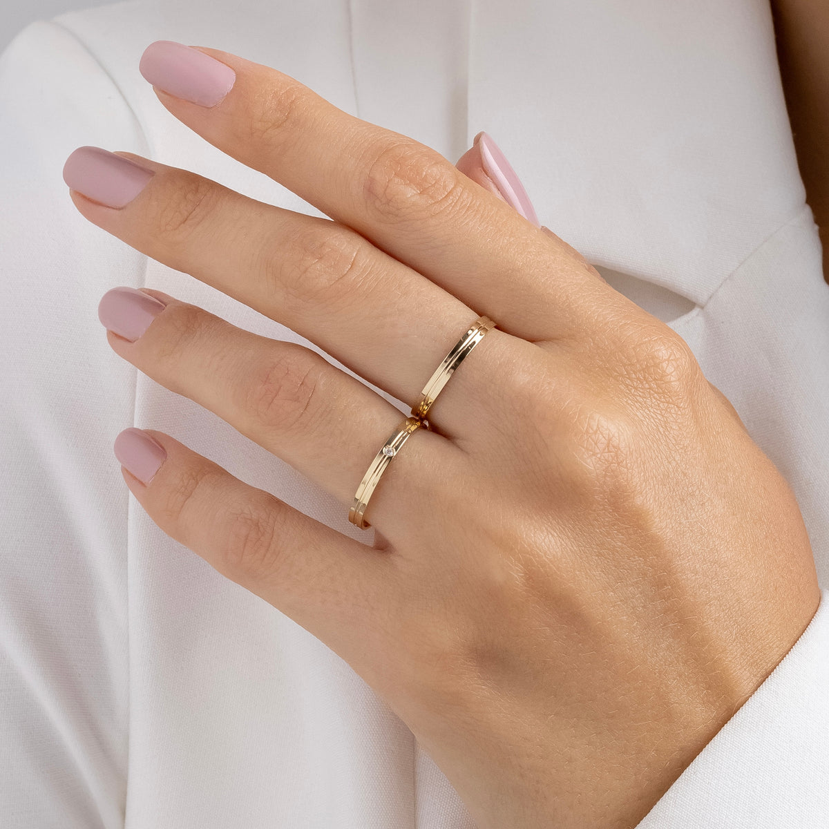 Alianças de Casamento Jade Ouro 10K 2mm + Anel Brinde