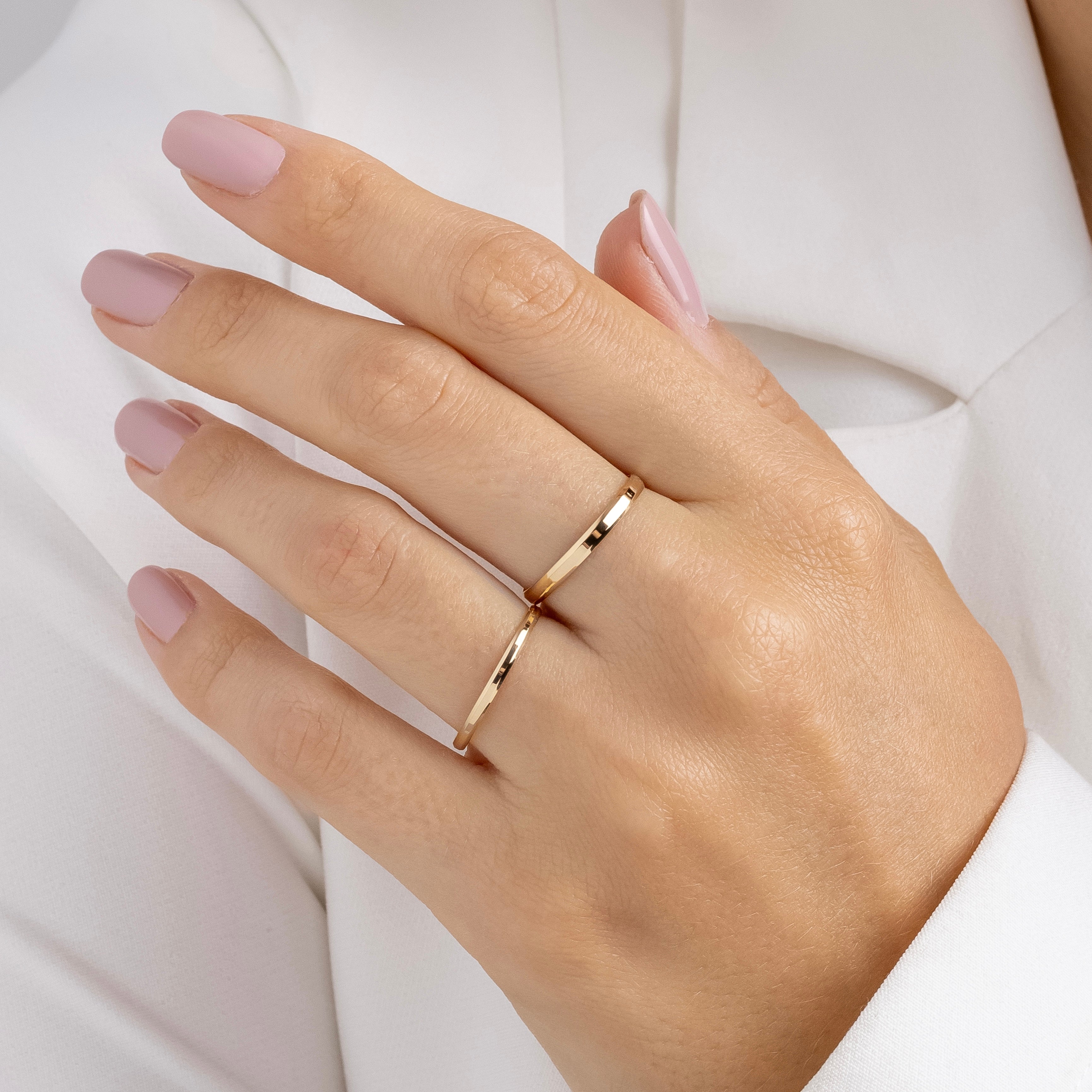 Alianças de Casamento Italian Ouro 10K 1.5mm e 2mm + Anel Brinde