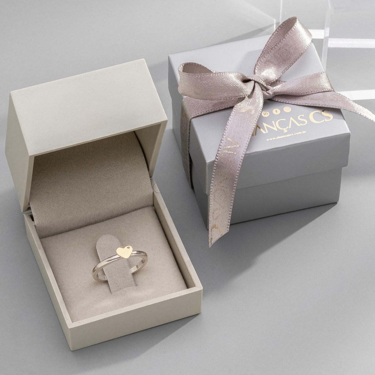 Anel Histórias Prata 950 com Aplique de Ouro 18K