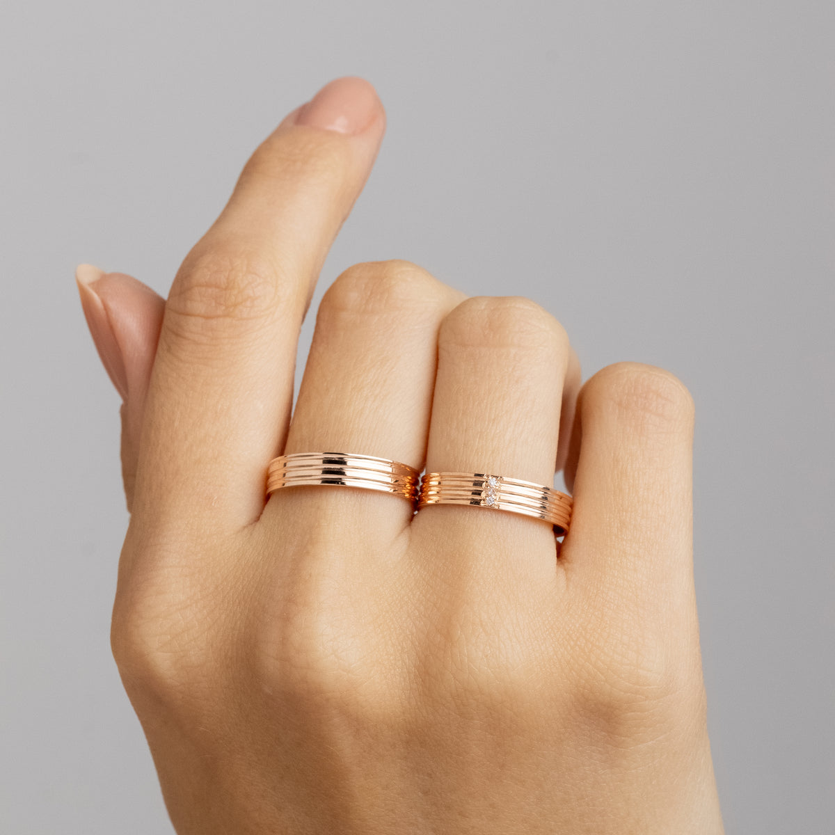 Alianças de Casamento Marquês Ouro Rosé 18K 5mm + Anel Brinde
