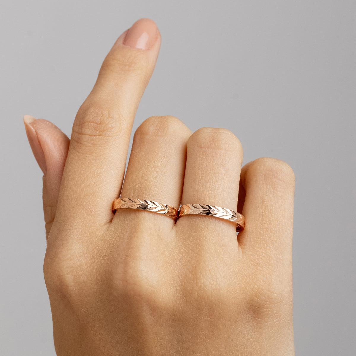 Alianças de Casamento Olinda Ouro Rosé 18K 3mm + Anel Brinde