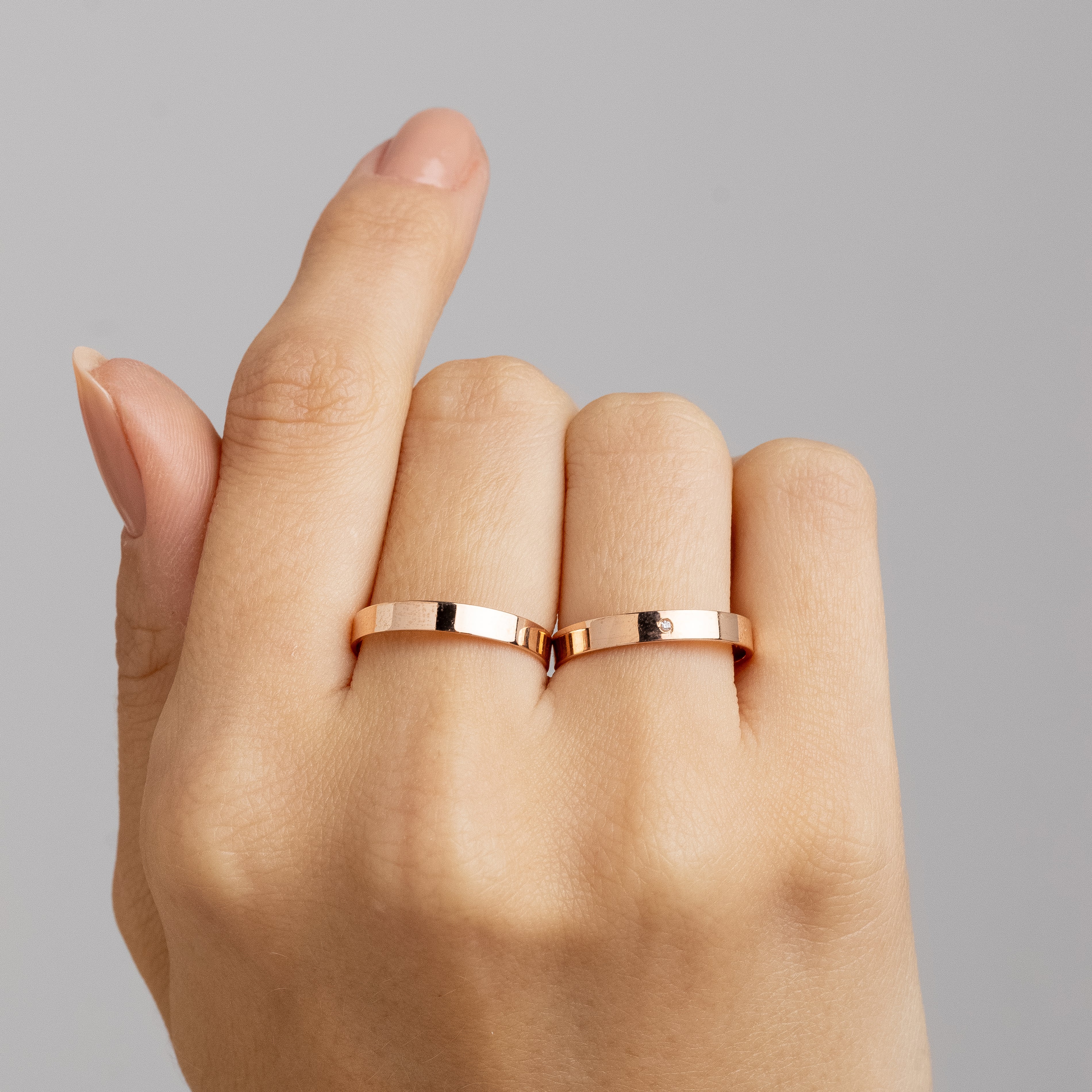 Alianças de Casamento Innocence Ouro Rosé 18K 3mm + Anel Brinde