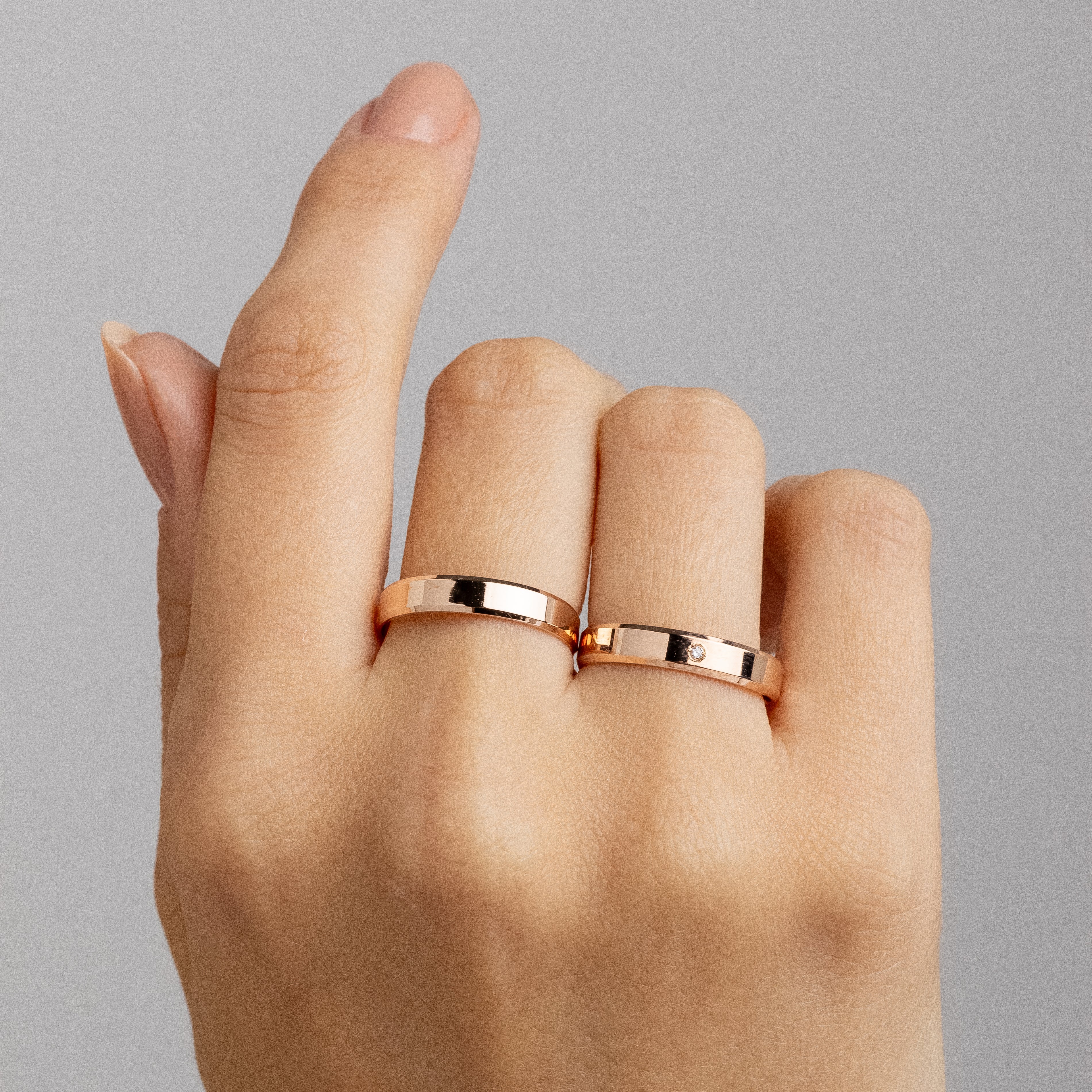 Alianças de Casamento Italian Ouro Rosé 18K 4mm + Anel Brinde