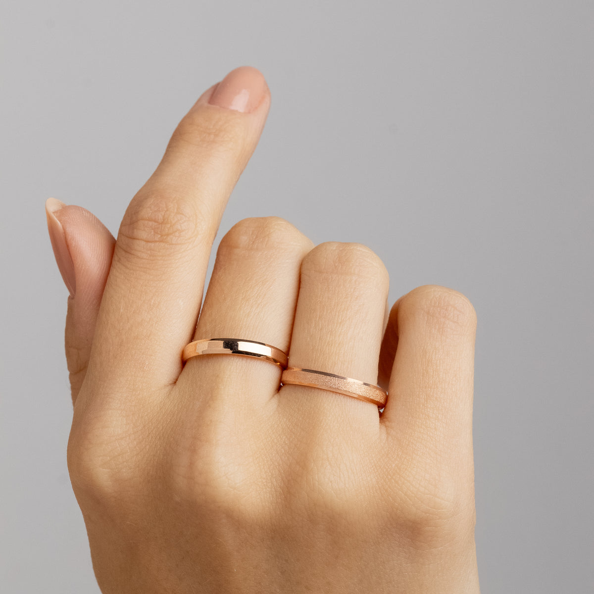 Alianças de Casamento Italian Duo Ouro Rosé 18K 3mm + Anel Brinde