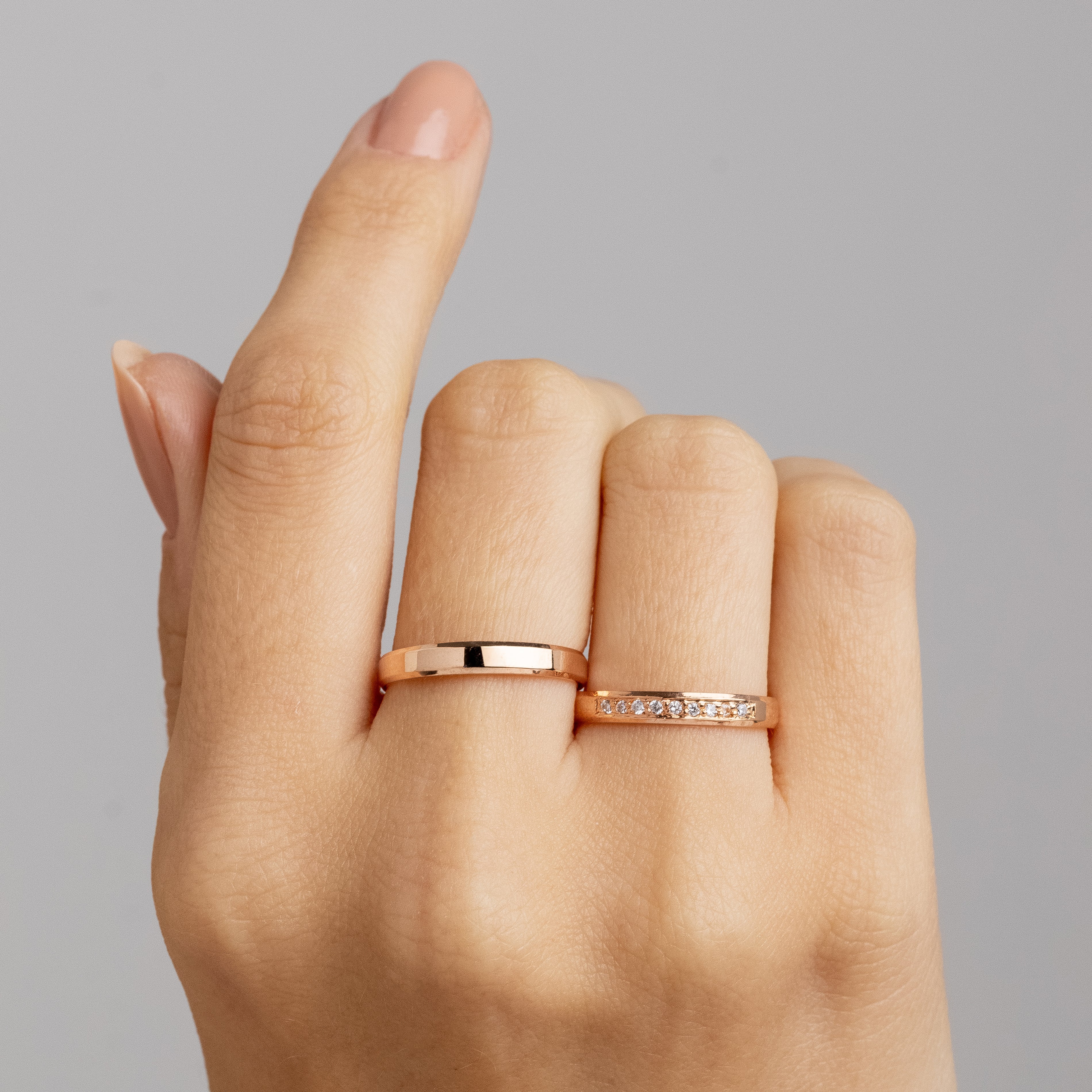 Alianças de Casamento Angel Ouro Rosé 18K 3mm + Anel Brinde