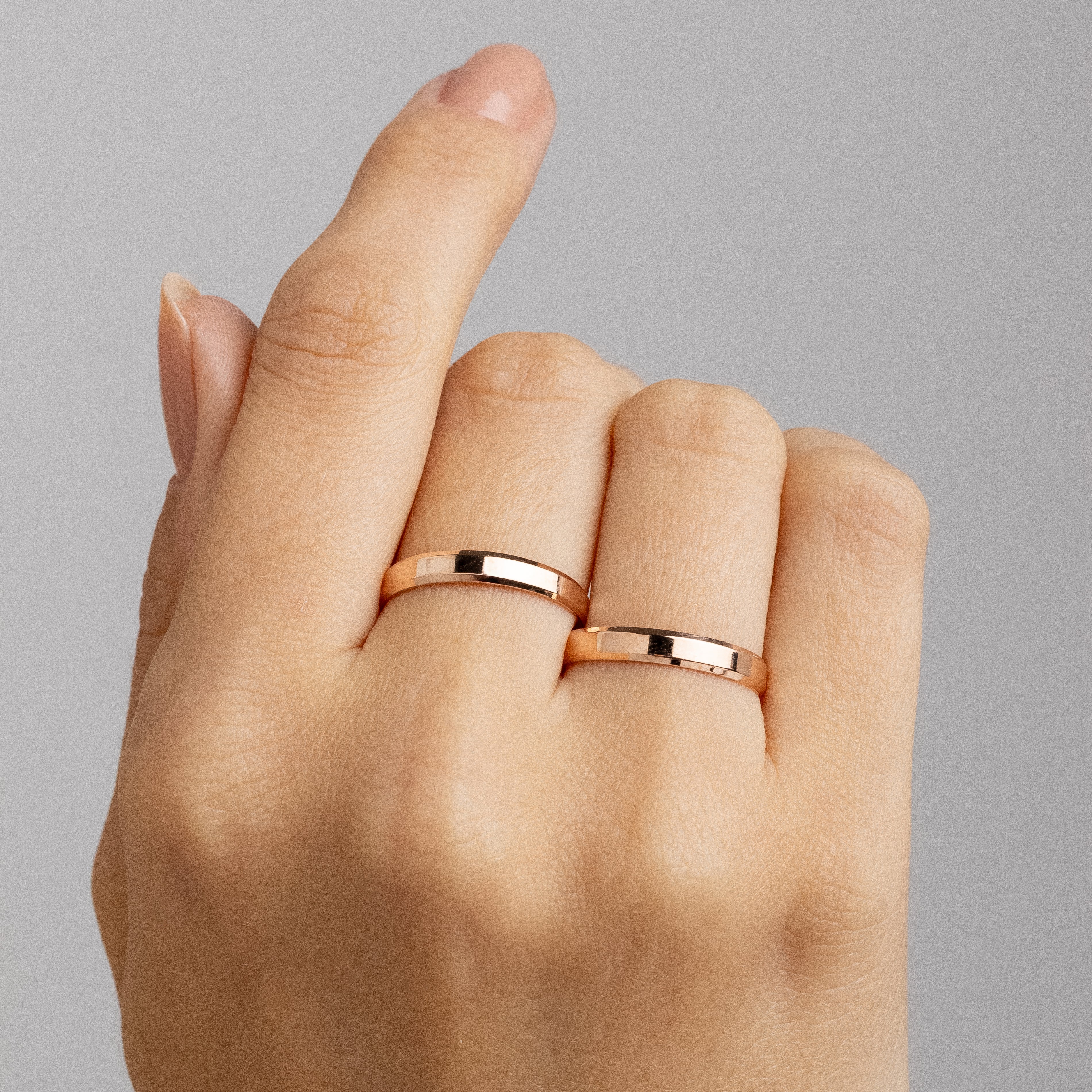 Alianças de Casamento Italian Ouro Rosé 18K 3mm + Anel Brinde