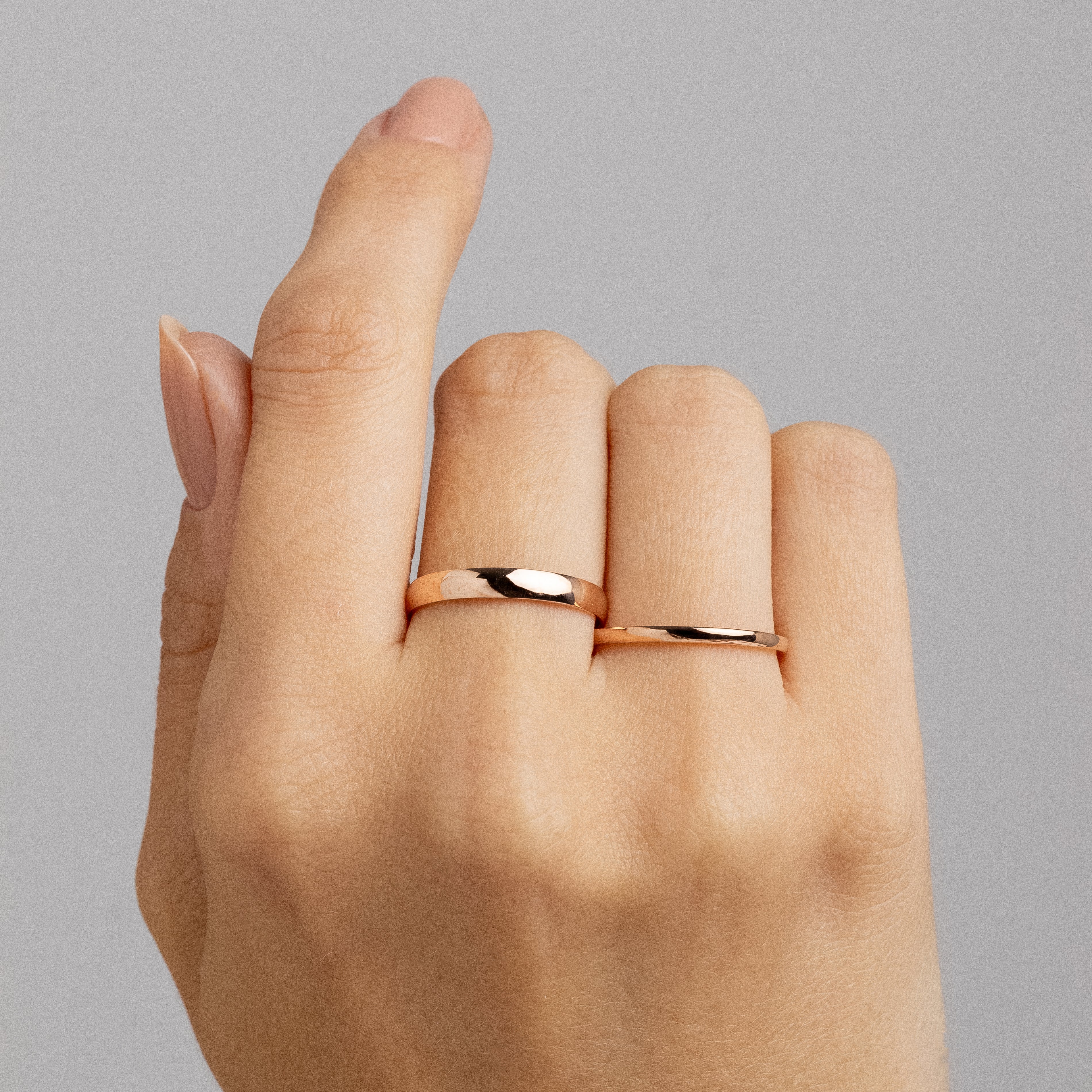 Alianças de Casamento Classic Ouro Rosé 18K 1.5mm e 3mm + Anel Brinde