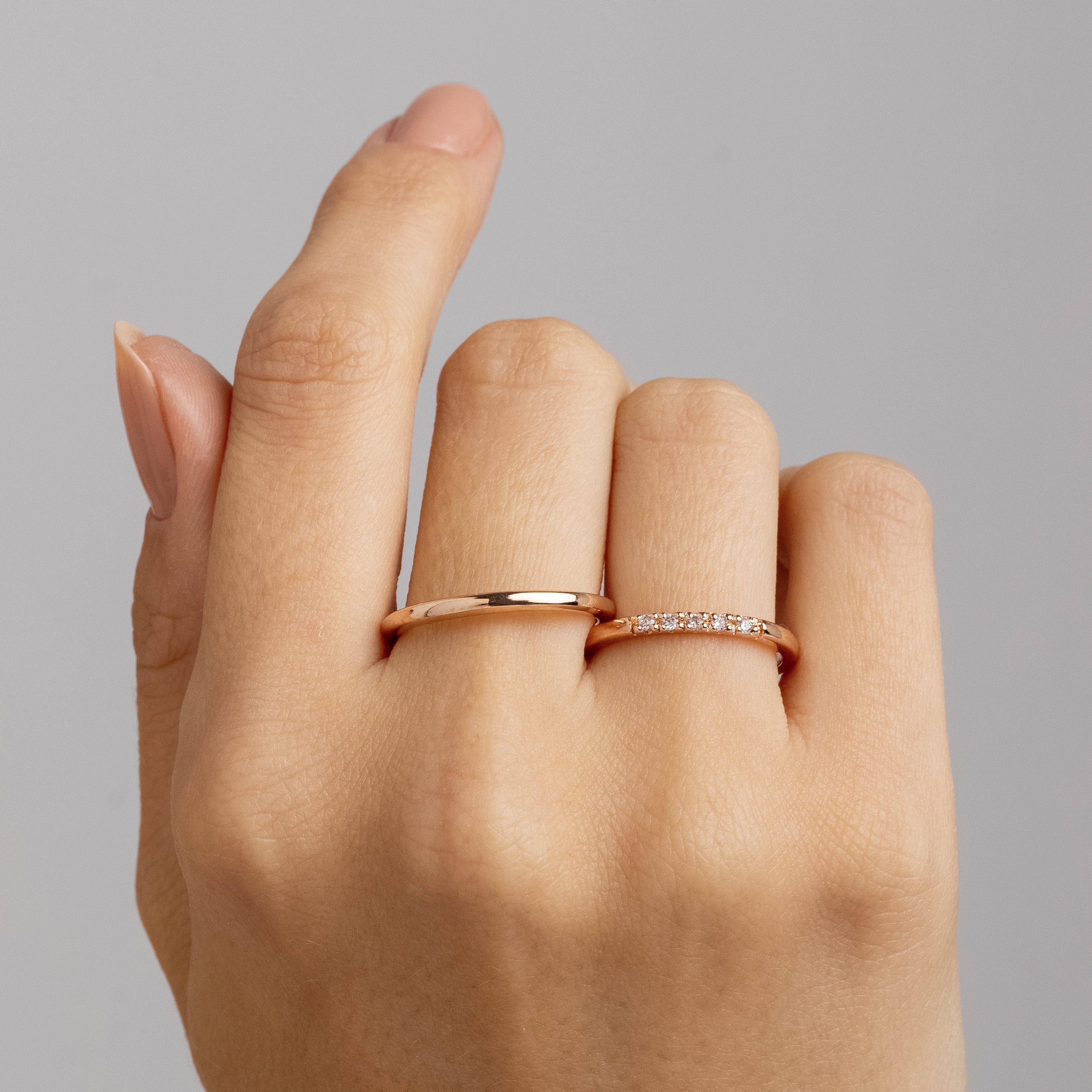 Alianças de Casamento Nuance II Ouro Rosé 18K 2mm + Anel Brinde