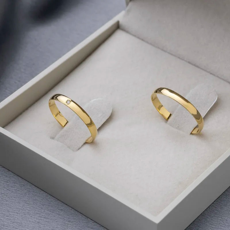 Alianças de Casamento Classic Ouro 18K 3mm + Anel Brinde