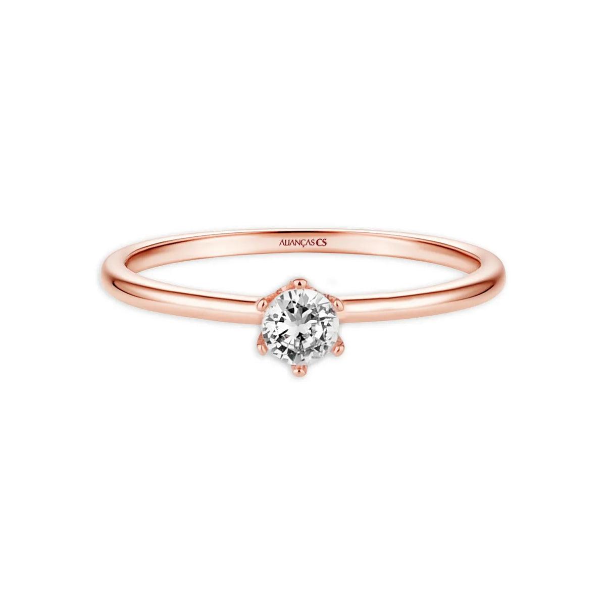Anel Solitário Madelaine Ouro Rosé 18K