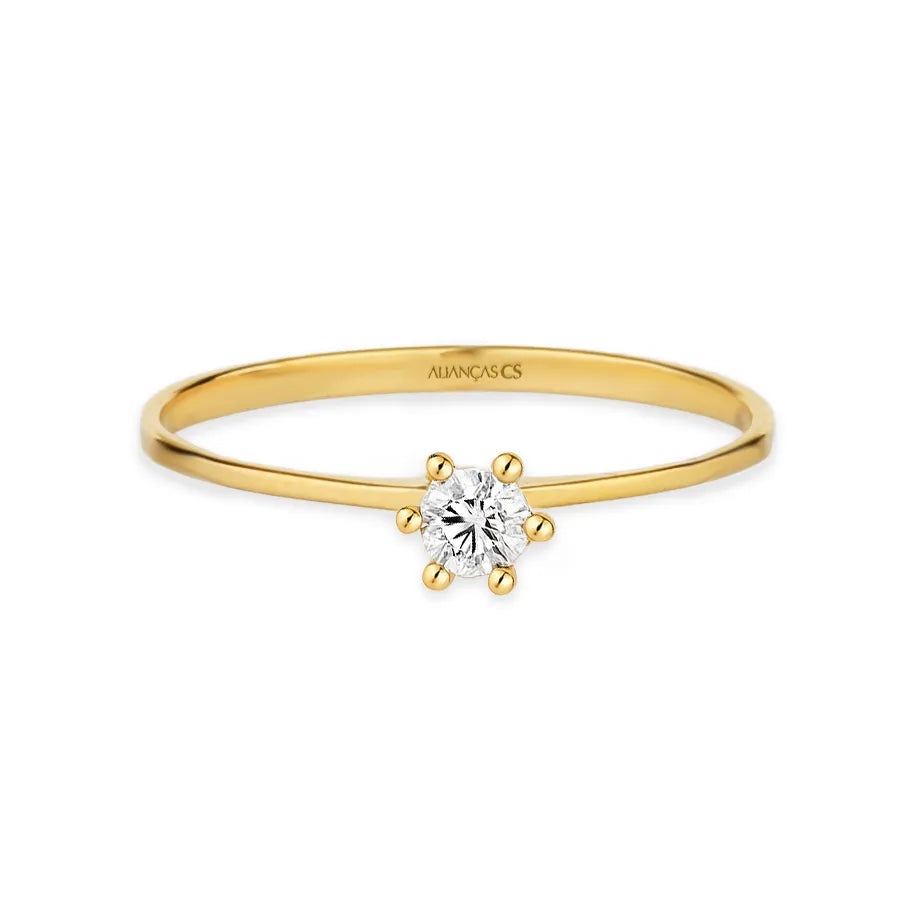 Anel Solitário Essencial Ouro 18K
